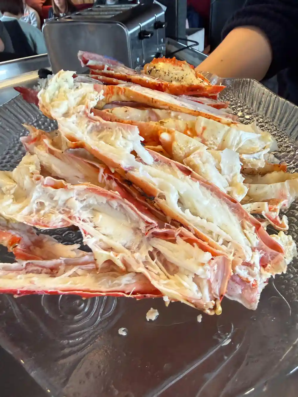 A generous platter of split crab legs